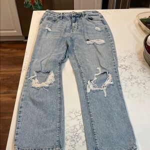PacSun Light Wash Distressed Women's Mom Jeans